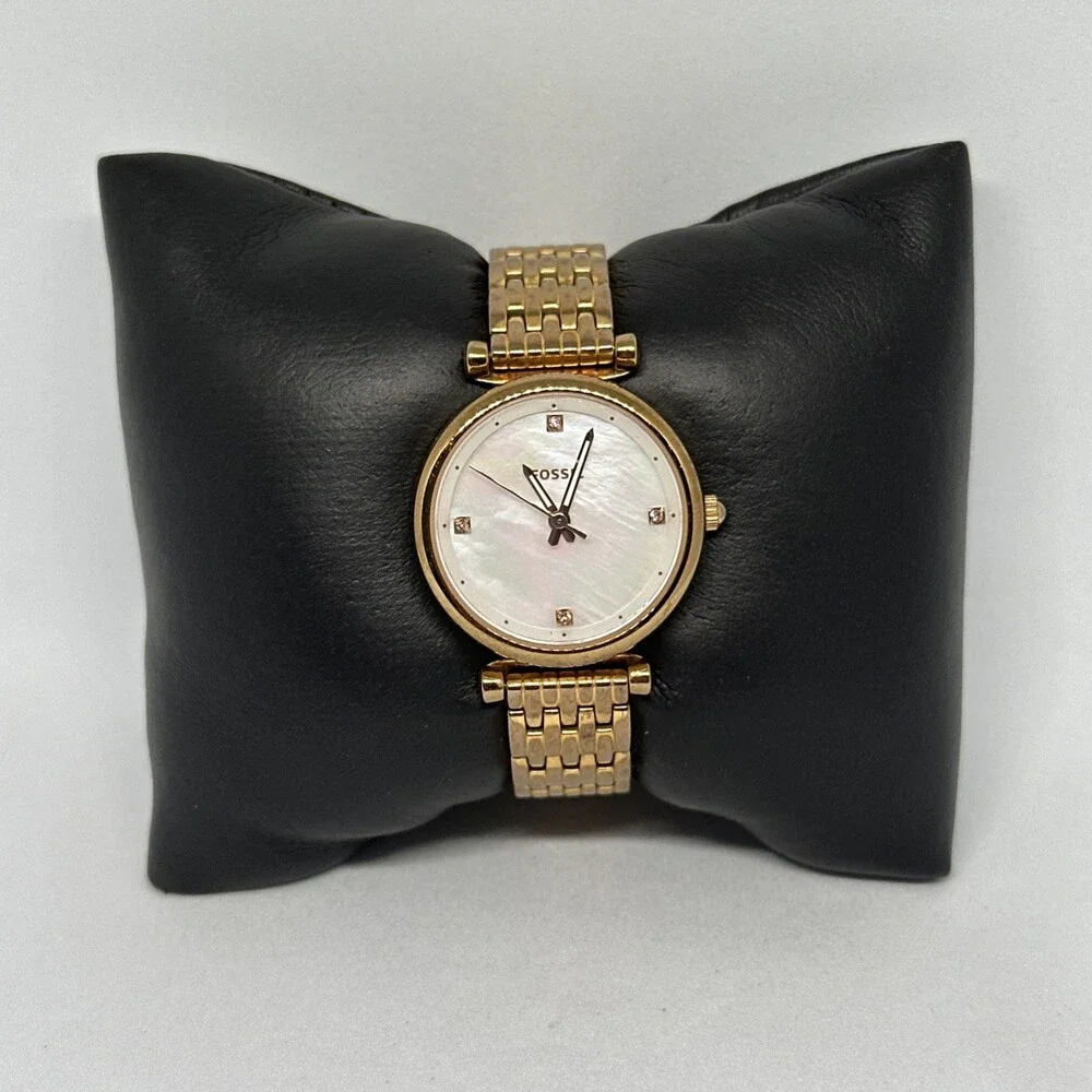 Fossil Carlie ES4429 Womens Gold Stainless Steel Analog Dial Quartz Watch HME729